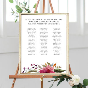 Blume-Wiedersehen-Memorial Bis zu 70 Namen Poster
