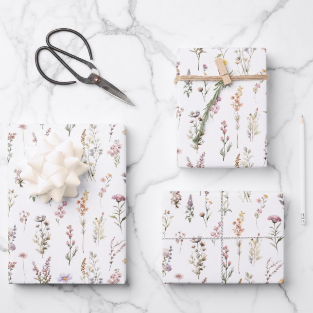 Blume, Wildblumen, Blume im Garten Geschenkpapier Set (Vorderseite)