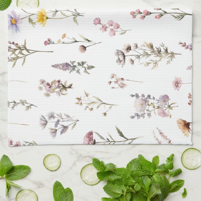 Blume, Wildblumen, Blume im Garten Geschirrtuch (Gefaltet)