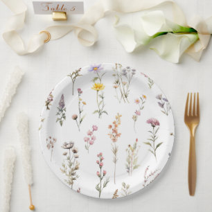 Blume, Wildblumen, Blume im Garten Pappteller