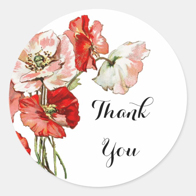 Blume Wildmohn personalisieren Runder Aufkleber (Vorderseite)