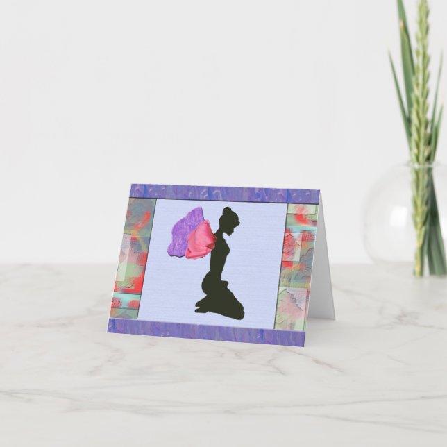 Blume Winged Fairy Note Card Karte (Vorderseite)