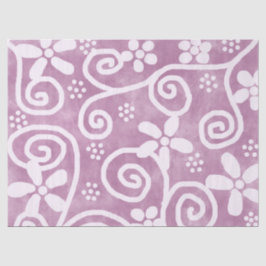 Blume Wirbel Dusty Pink Weißes Muster Decoupage Seidenpapier