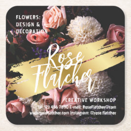 Blume Workshop Black Gold Rechteckiger Pappuntersetzer