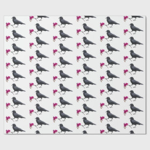 Blume-Wrapping-Papier in Crow Pink Geschenkpapier