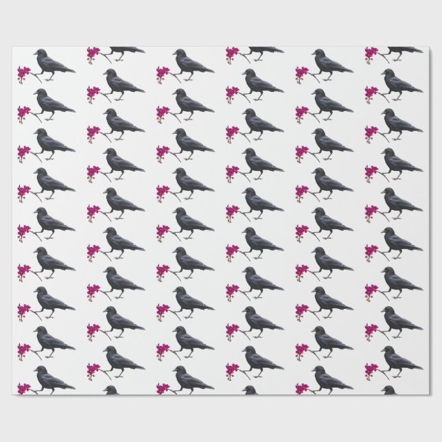 Blume-Wrapping-Papier in Crow Pink Geschenkpapier (Flach)