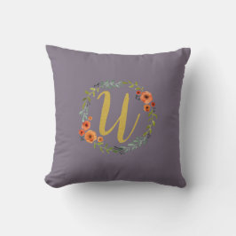 Blume Wreath Gold Monogram Erstkissen U Kissen