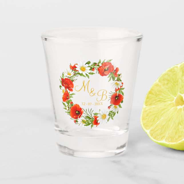 Blume Wreath Schnapsglas (Vorderseite)