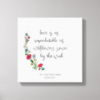 Blume Wreath Wedding Sign, Liebe Zitat Leinwanddruck