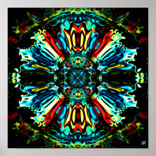 Blume X v1.1 - farbenfrohe Muster pareidolia Poster