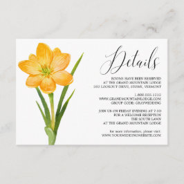Blume Yellow Crocus Wedding Details Card Begleitkarte