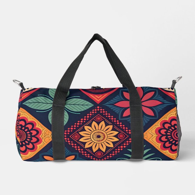 Blume-Zaubermuster Duffle Bag (Vorderseite)