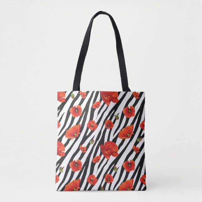 Blume Zebra Tasche (Vorderseite)