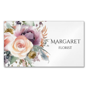 Blume zeichnend Aquarellbuquet Magnetische Visitenkarte