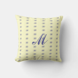 Blume zeichnend Monogramm Muster Kissen