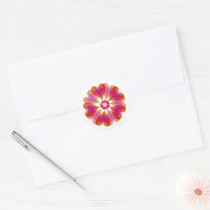 Blume Zirkuläre Liebe Runder Aufkleber