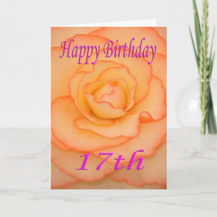 Blume zum 17. Geburtstag Karte