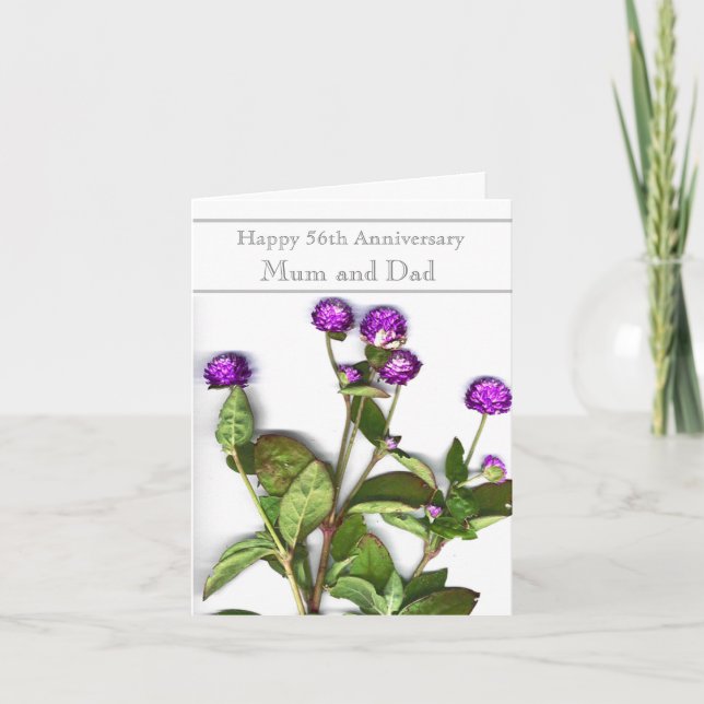 Blume zum 56. Hochzeitstag Karte (Vorderseite)
