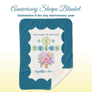 Blume zum 5. Jubiläum für immer blau Sherpadecke