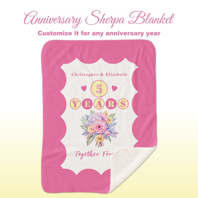 Blume zum 5. Jubiläum für immer rosa Sherpadecke (Von Creator hochgeladen)