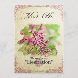 Blume zum 6. November "Thoroughwort" Karte