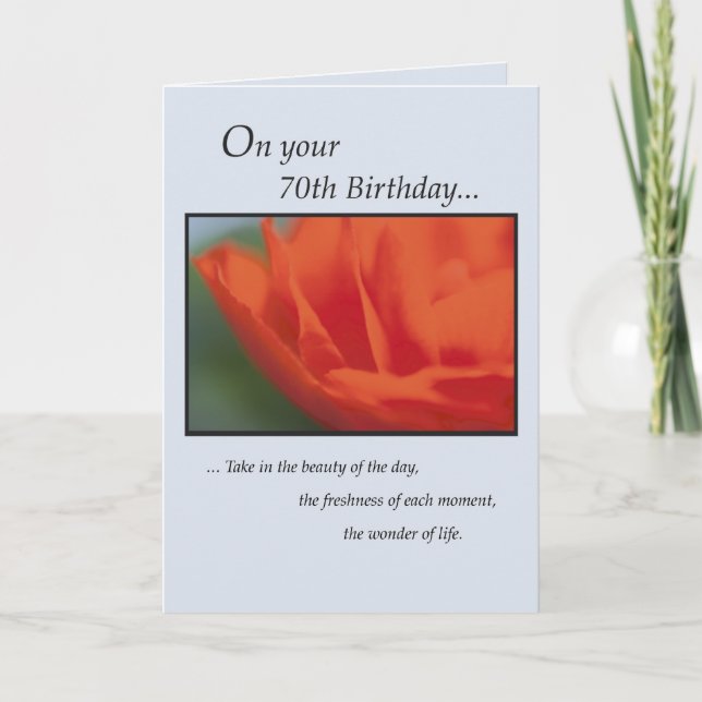 Blume zum 70. Geburtstag Karte (Vorderseite)