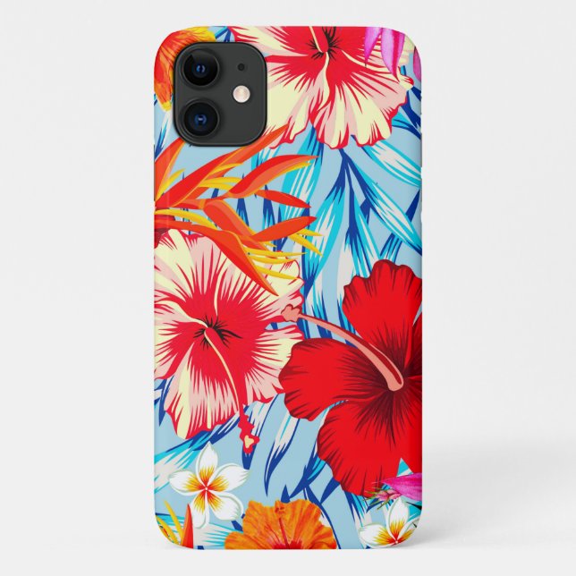 Blume zum blauen tropischen Hibiskus Case-Mate iPhone Hülle (Rückseite)
