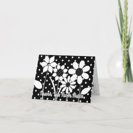 Blume zum Färben und Polka Dots Vielen Dank Dankeskarte