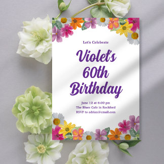 Blume zum Geburtstag Einladung