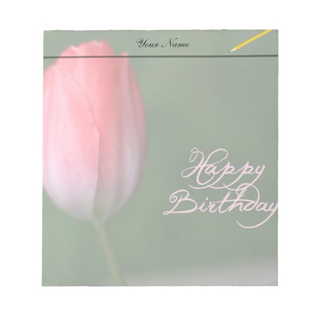 Blume zum Geburtstag Notizblock (Vorderseite)