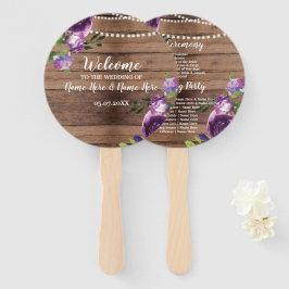 Blume zum Hochzeitsprogramm für lila Holzflora Fächer