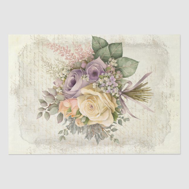 Blume zum Hochzeitsstieg von Bouquets Seidenpapier (Vorderseite)
