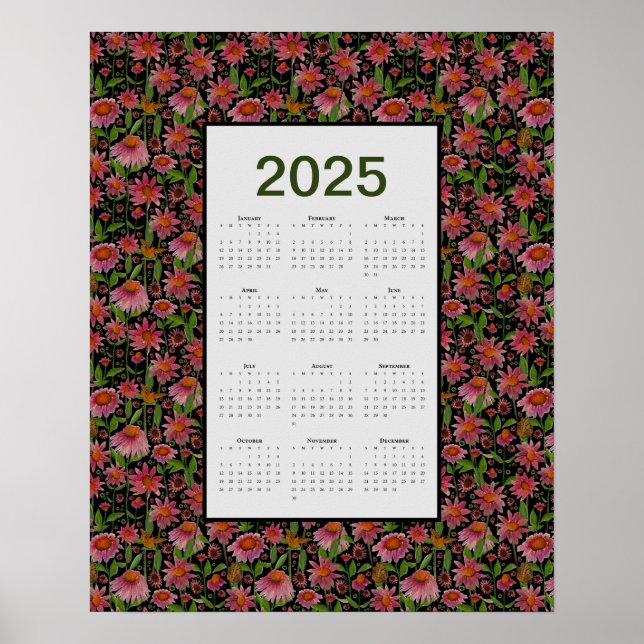Blume zum Kalenderjahr 2025 Poster (Vorne)