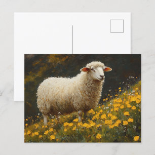 Blume zum Malen von Schafbuttercup Postkarte