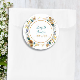 Blume zum Papierabfüllen Elegant Personalisiert Runder Aufkleber