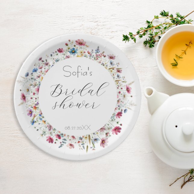 Blume zum Party "French Garden" Pappteller ("French Garden Party flower Paper Plates" are perfect for bridal shower. )