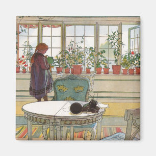 Blume zum Windows von Carl Larsson Magnet