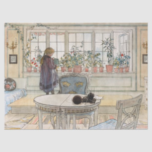 Blume zum Windows von Carl Larsson Seidenpapier