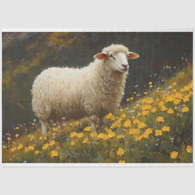 Blume zum Zeichnen von Schafbutterbechern Seidenpapier (Vorderseite)