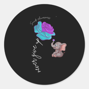 Blume zur Aufklärung von Selbstmorden Elephant Rib Runder Aufkleber