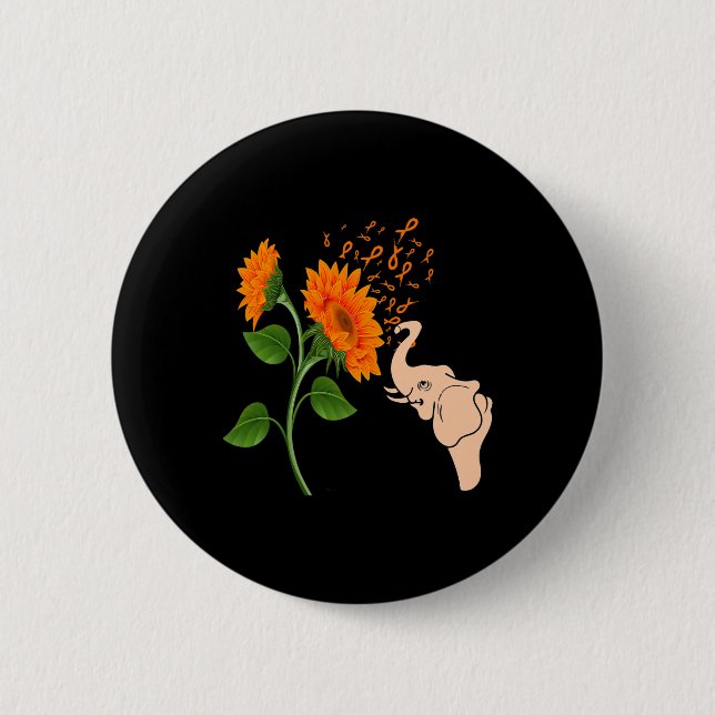 Blume zur Bewusstseinsbildung bei Leukämie Button (Vorderseite)