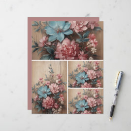 Blume zur Decke der Holzblattkarte