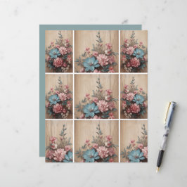 Blume zur Decke der Holzblattkarte