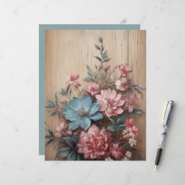 Blume zur Decke der Holzblattkarte