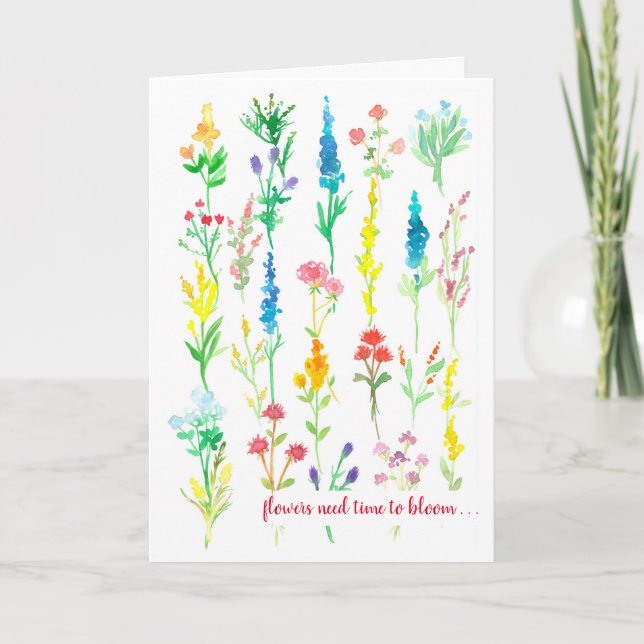 Blume zur Förderung der Freundschaft brauchen Zeit Karte (Vorderseite)