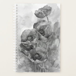 Blume zur Mohnblüte in Aquarellfarben Blume Planer
