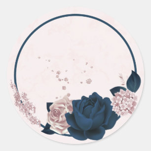 Blume zur Rose und zur staubigen Fischerei danke Runder Aufkleber