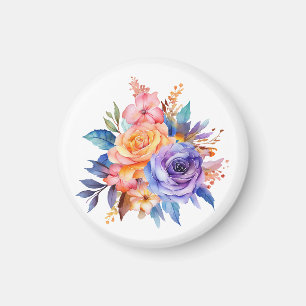 Blume zur Rose von Aquarellen Design-58392 Magnet