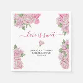 Blume zur Rose von Aquarellen - Liebe ist süß Serviette