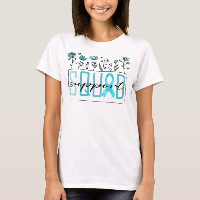 Blume zur Sensibilisierung der Eierstöcke für Kreb T-Shirt (Vorderseite)